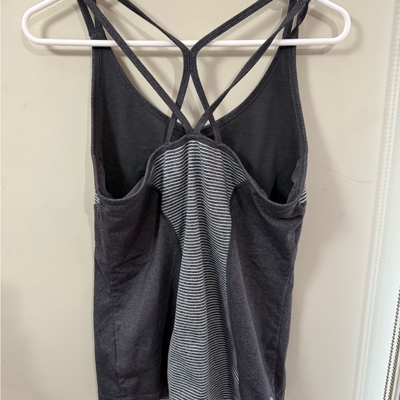Striped Black and Gray Women's Tank Top - Picture 2 of 6